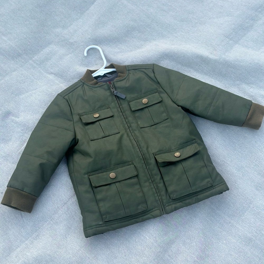 Tea Collection Army Military Green Utility Jacket